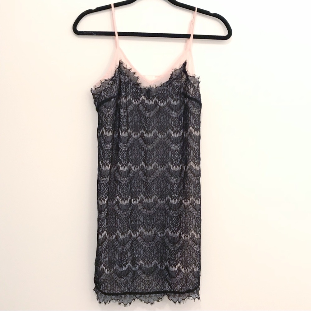 Anthropologie By Eloise Black Lace Slip Nightgown View 2